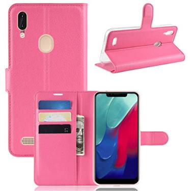 Imagem de LEAGOO M11 Capa, carteira flip de couro PU premium com compartimento para cartão, suporte e fecho magnético [capa interior à prova de choque de TPU] Compatível com LEAGOO M11