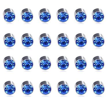 Imagem de Spiritlele Conjunto de brincos magnéticos de cristal com 12 pares de brincos falsos de pressão sem piercing pacote unissex, Aço inoxidável, Cristal