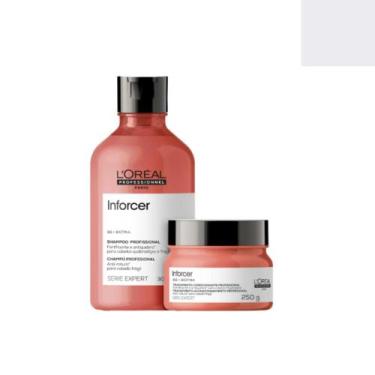 Imagem de Kit loreal inforcer shampoo 300ml + mascara 250g