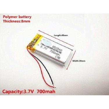 Imagem de Bateria 802040 3,7v 700mah 8mm X 20mm X 40mm 2 Fios - bgb
