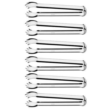 Imagem de Kit 6 Pegadores para Carne Restaurante Buffet Inox Pinça Churrasco Tra