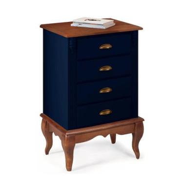 Imagem de Mesa de Cabeceira 4 Gavetas Pés Luiz XV Hannover 60817 Linz Móveis, Az