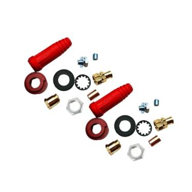 Imagem de DKJ35-50 TIG Conector de solda Conjunto de plugue e soquete de corte a plasma cobre e borracha isolante 2 vermelho