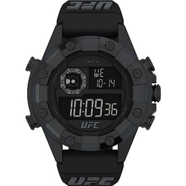 Imagem de Timex Relógio masculino UFC Kick 49 mm - pulseira preta com mostrador digital e caixa preta, Preto
