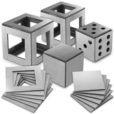 Imagem de Shimeyao 24 peças de kit de prática de soldagem calibre 11 placas de chapa de aço suave acessórios de equipamento aplicados para fazer 1 dado 1 cubo e 2 cubos para melhoria de habilidades iniciantes