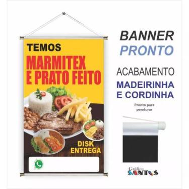 Imagem de Banner pronto Marmitex BA 334 medida 45x70 cm arte pronta