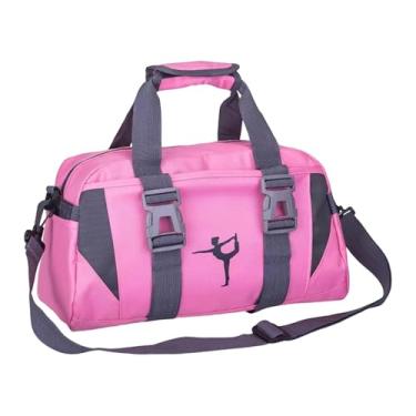 Imagem de Fenteer Bolsa de ginástica esportiva, bolsa portátil para roupas durante a noite com alça de ombro ajustável para exercícios de treino, viagem, academia, Rosa