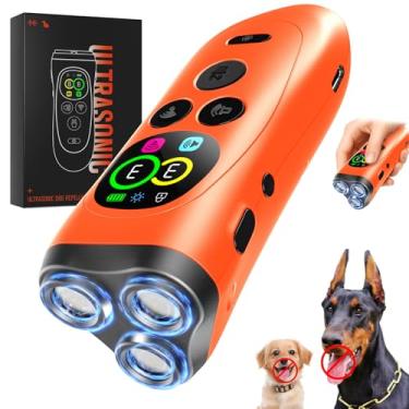 Imagem de Dispositivo de dissuasão de latido de cachorro, 3 dispositivos ultrassônicos antilatidos com tela LCD colorida, 7 modos de alcance de até 90 m, correto mau comportamento dentro de casa ao ar livre