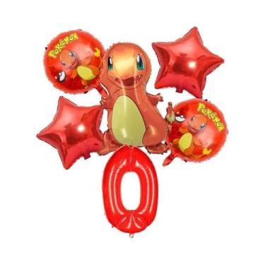 Imagem de Conjunto De Balões De Aniversário Pokémon Pikachu Squirtle Charmander 
