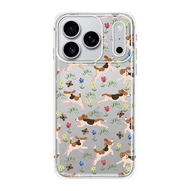 Imagem de Blingy's Capa para iPhone 17 Pro, linda estampa de cachorro Beagle, desenho animado, desenho animado, design de animal, capa protetora transparente de TPU macio de 6,3 polegadas (estilo Beagle)