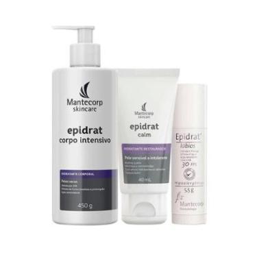 Imagem de Kit Hidratantes Mantecorp Epidrat - Creme Facial e Creme Corporal e Hidratante Labial FPS30-Unissex