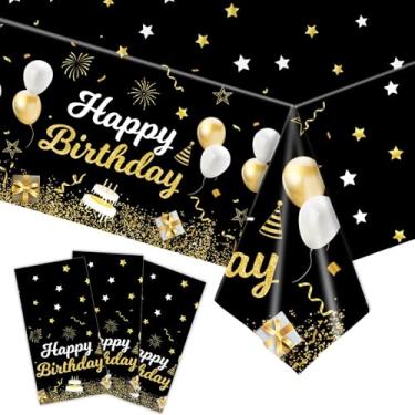 Imagem de 1 peça de toalha de mesa descartável 137.2 cm x 274.3 cm brilhante retangular capa de mesa de plástico festa decoração brilhante arranjo para aniversário, jantar, reunião, piquenique ao ar livre, ouro