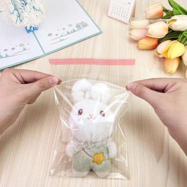 Imagem de Sacos de celofane autovedantes, 12 x 18 cm, 100 peças, sacos de celofane transparentes e resseláveis para embalagem de biscoitos, lembrancinhas e produtos