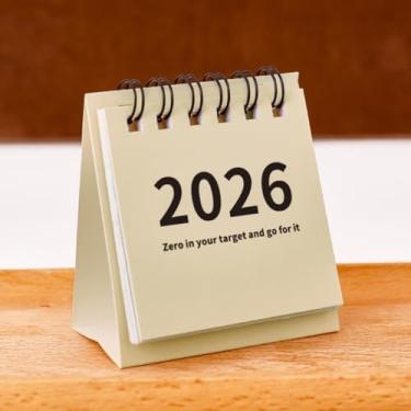 Imagem de 2 peças de mini calendário de mesa, acessórios para planejamento mensal, material escolar de escritório, 2025,6 a 2026,12 (2 peças brancas)