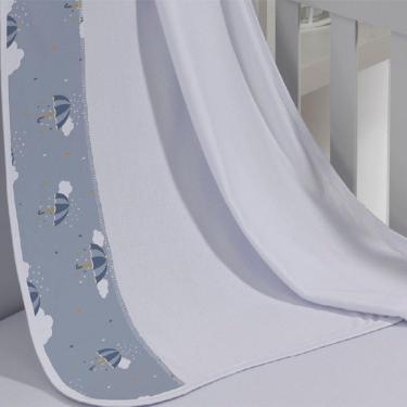 Imagem de Cueiro Simples Tecebem Baby Zoe Malha Estampado Kinder 80cmx90cm Cinza