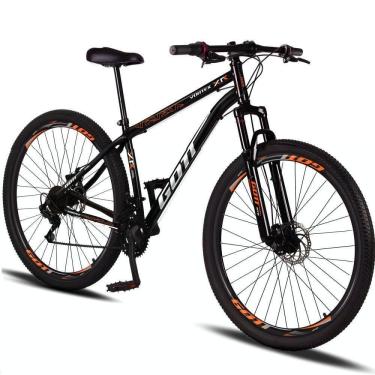 Imagem de Bicicleta Aro 29 Aço Carbono Gott Vortex 21v Com Suspensão E Freio A Disco - Preto E Laranja
