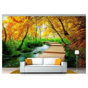Imagem de Papel De Parede Cachoeira Natureza Ponte 3D Nch201 - Você Decora