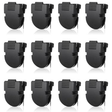 Imagem de LXUEJIE Pacote com 12 clipes de cubo para paredes de tecido, clipes de parede de cubo de plástico com gancho de aço inoxidável, segura fotos, notas e chaves em paredes de painel de tecido, preto