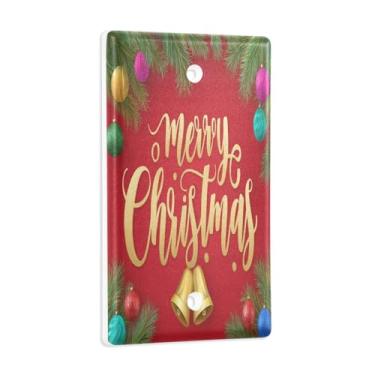 Imagem de Blueangle Placa de parede decoradora de capa em branco, tamanho padrão, capa de interruptor de feliz Natal de 1 gangue para quarto de escritório em casa, 4,53 x 2,76 polegadas (142)