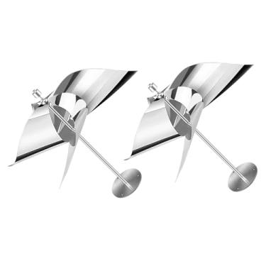 Imagem de Hyuduo 2PCs Reflective Wind Power Dispositivo de Susto Scare Aço Inoxidável Reflexão Multifuncional Girada Dissivente de Pássaros para o Pássaro Repelente de Pássaros Ao Ar Livre