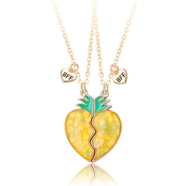Imagem de Ancnoz Colares de abacaxi para melhor amigo para 2 amigas - Colar de amizade combinando para 2 melhores amigas - Presentes de aniversário e Natal para melhores amigas - Presentes de abacaxi para