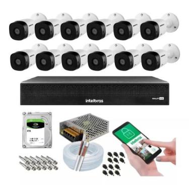 Imagem de Kit 12 Câmeras Multi Hd Intelbras 1120b Dvr 16 Canais Com Hd 4tb