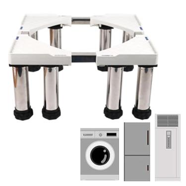 Imagem de Pedestais de lavadora e secadora 71 cm de largura carga universal 399 kg/400 kg suporte de geladeira lavadora e secadora pedestal carrinho de rolo móvel com rodas para aparelho com altura ajustável