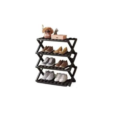 Imagem de Armário de sapatos, dormitório, dobrável, pequeno armário de sapatos, instalação gratuita, porta simples, armazenamento doméstico, organizador de armazenamento de sapatos (pequeno)