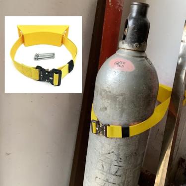 Imagem de Suporte de tanque de oxigênio montado na parede - 4 peças de suporte de armazenamento d...