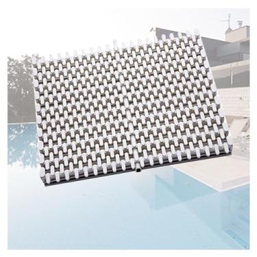Imagem de Grade de drenagem de piscina, tapete de grade de canal de plástico PP durável para uso interno/externo, grade de calha de banheiro emendável, 6 peças, 18 x 100 cm, solução eficiente de fluxo de água.