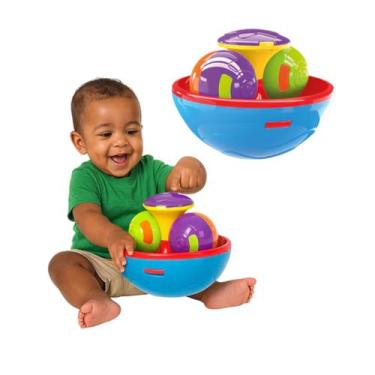 Imagem de Brinquedos Educativos Gira Gira Ball Didático Bola Giratória Colorida 