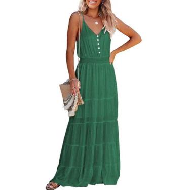 Imagem de Vestido PRETTYGARDEN Maxi de Verão Sem Mangas com Alças Finas M
