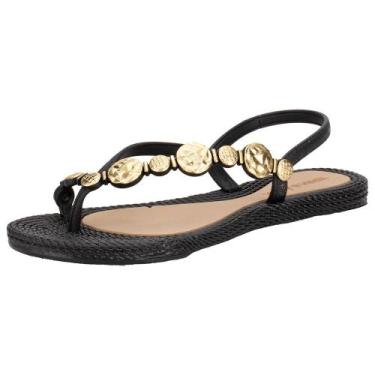 Imagem de Sandália feminina flat terra & água 260113, Preto, 38