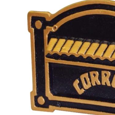 Imagem de Caixa de Correio Dallas para Cartas com Abertura por Detras Dourado Metalmig 25CM Bivolt