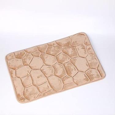 Imagem de SHENGANG Tapete de Banheiro Tapete de Banho Absorvente Tapetes de Pebble Antiderrapante Espuma de Memória Tapete Lavável Tapete de Chuveiro Tapete de Chuveiro, 12,50x80cm