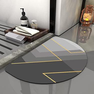 Imagem de SHENGANG Tapete de Banho Absorvente Tapete de Banheiro Antiderrapante de Secagem Rápida Banheira Área Lateral Tapetes de Piso Capacho de Casa Tapete de Cozinha, 21,40x60cm