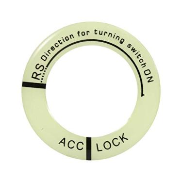 Imagem de Para brilho no escuro chaveiro para carro Senyar Interruptor de Ignição Trim, Carro Motocicleta Luminosa Interruptor de Ignição Anel Chave Círculo Trim Universal (Luz Verde palavra preta)