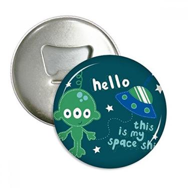 Imagem de Emblema multifuncional com ímã de geladeira "Hello Alienígena", símbolo universal e alienígena