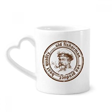 Imagem de Old Fisherman Captain Classic Country City Caneca de café cerâmica copo de coração de vidro