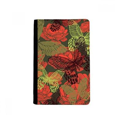 Imagem de Carteira vintage borboleta em rosas porta-passaporte Notecase Burse capa carteira porta-cartões