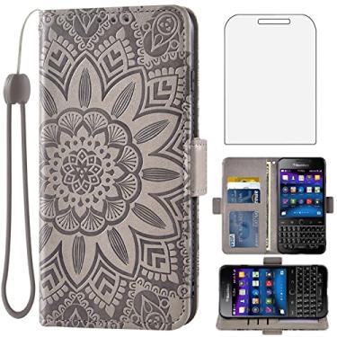 Imagem de Asuwish Capa de telefone para BlackBerry Classic Q20 com protetor de tela de vidro temperado e carteira de couro floral capa flip suporte para cartão de crédito acessórios de celular SQC100 meninos