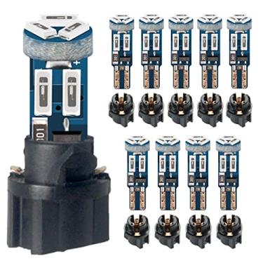 Imagem de Lâmpada LED DODOFUN de alto brilho T5 37 74 PC74 PC37 com soquete de trava torcida para painel de instrumentos de painel de instrumentos de luz de aglomerado e luz de indicador de porta-luvas espelhada de mapaDODOFUN verde DODOFUN-T5