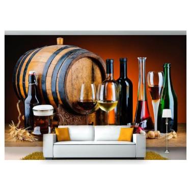 Imagem de Papel De Parede Barril Vinho Cerveja Bebidas 3D Al73 - Você Decora