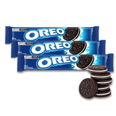 Imagem de Biscoito Oreo Recheado Baunilha Tradicional Kit 3Un De 90G
