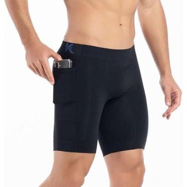 Imagem de Bermuda térmica masculina com bolso academia treino corrida Keeper, Pr