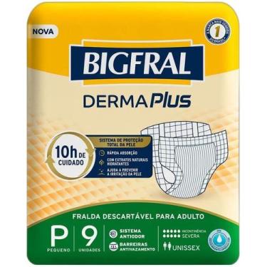 Imagem de Fralda Geriátrica Bigfrall Derma Plus P (08 Pcts C/09 Unid) - Bigfral 