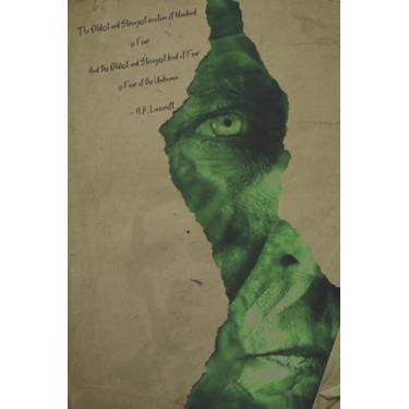 Imagem de The oldest and strongest emotion of mankind is fear, and the oldest and strongest kind of fear is fear of the unknown. ― H.P. Lovecraft: 6X9" 184 ... journal for women men with evil eye and face