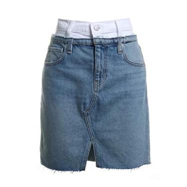 Imagem de HUDSON Saia jeans feminina Lulu com 5 bolsos, Carregador branco, 25