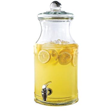 Imagem de Circleware Dispensador de bebidas Sun Tea Jar e tampa de vidro, Party Entertainment Home & Kitchen Glassware Water Pitcher para suco, cerveja, kombucha e bebidas frias, enormes 2,1 galões, Valley Farm