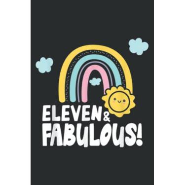 Imagem de Rainbows Sunshine Eleven Year Old 11Th Birthday Party Graphic: HEARTS JOURNAL: 6" x 9", 110 Pages, Lined Journal & Diary for Writing & Notes for Girls and Women, Memo Diary Subject Notebooks Planner.